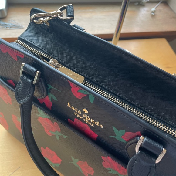 Kate Spade Madison Ross Toss Printed Rose Medium Satchel; NWOT - Picture 14 of 16